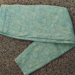 Vineyard Vines Aqua Blue Green Sea Shell Skinny Stretch Jeans Sz 6